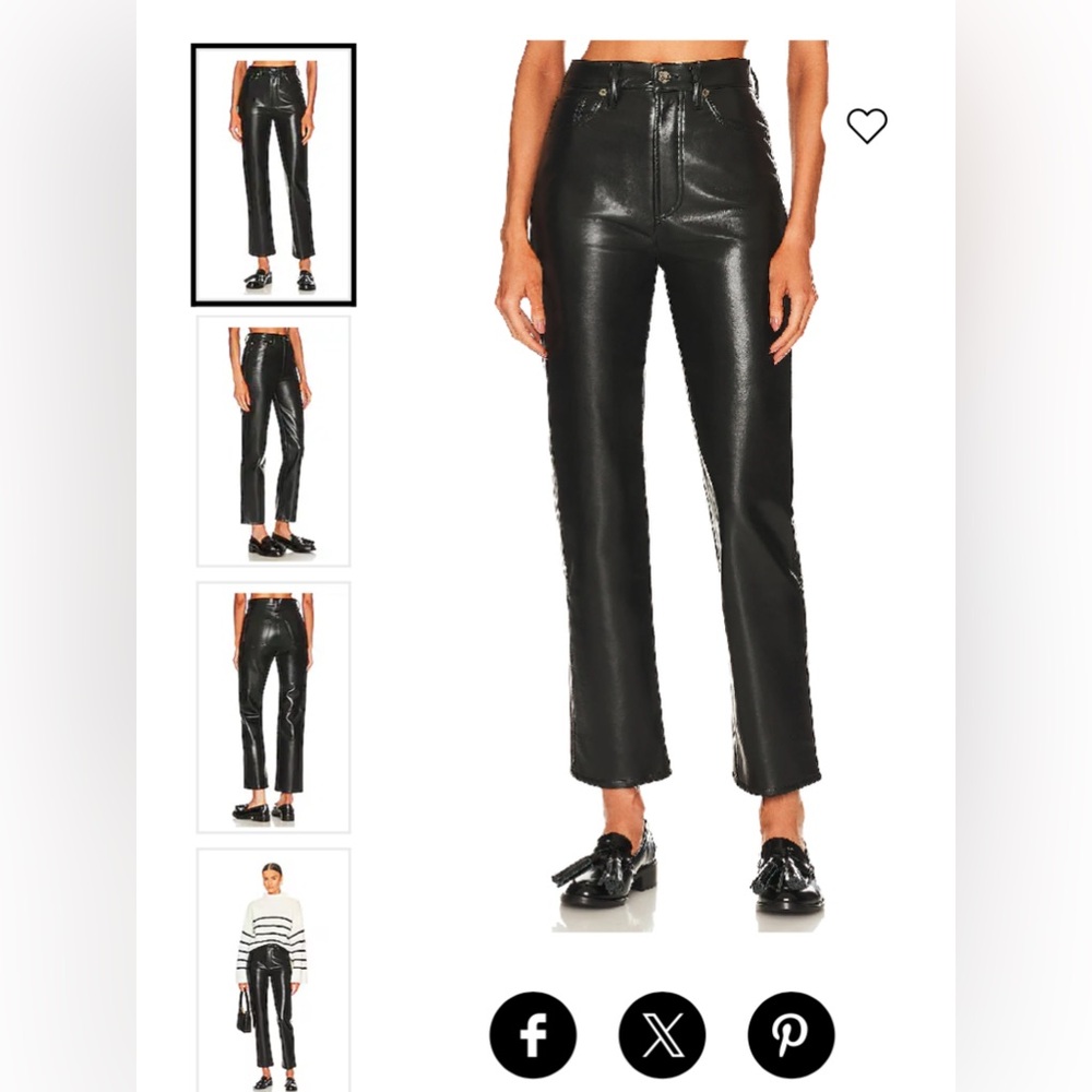 Agolde ‘90’s Pinched Waist leather pants.